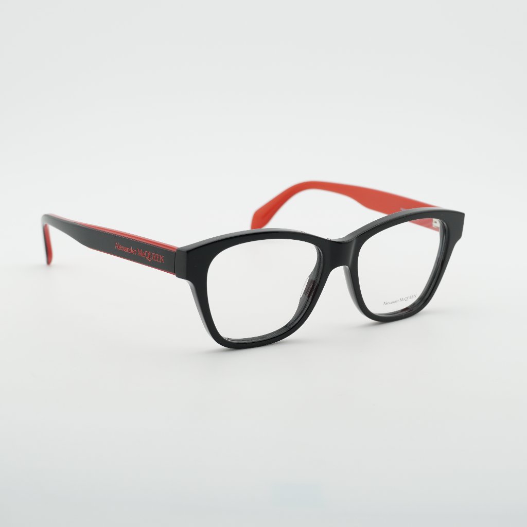 Alexander Mcqueen Am0306o 003 Eyeglasses Black/Red 52mm Square Frame